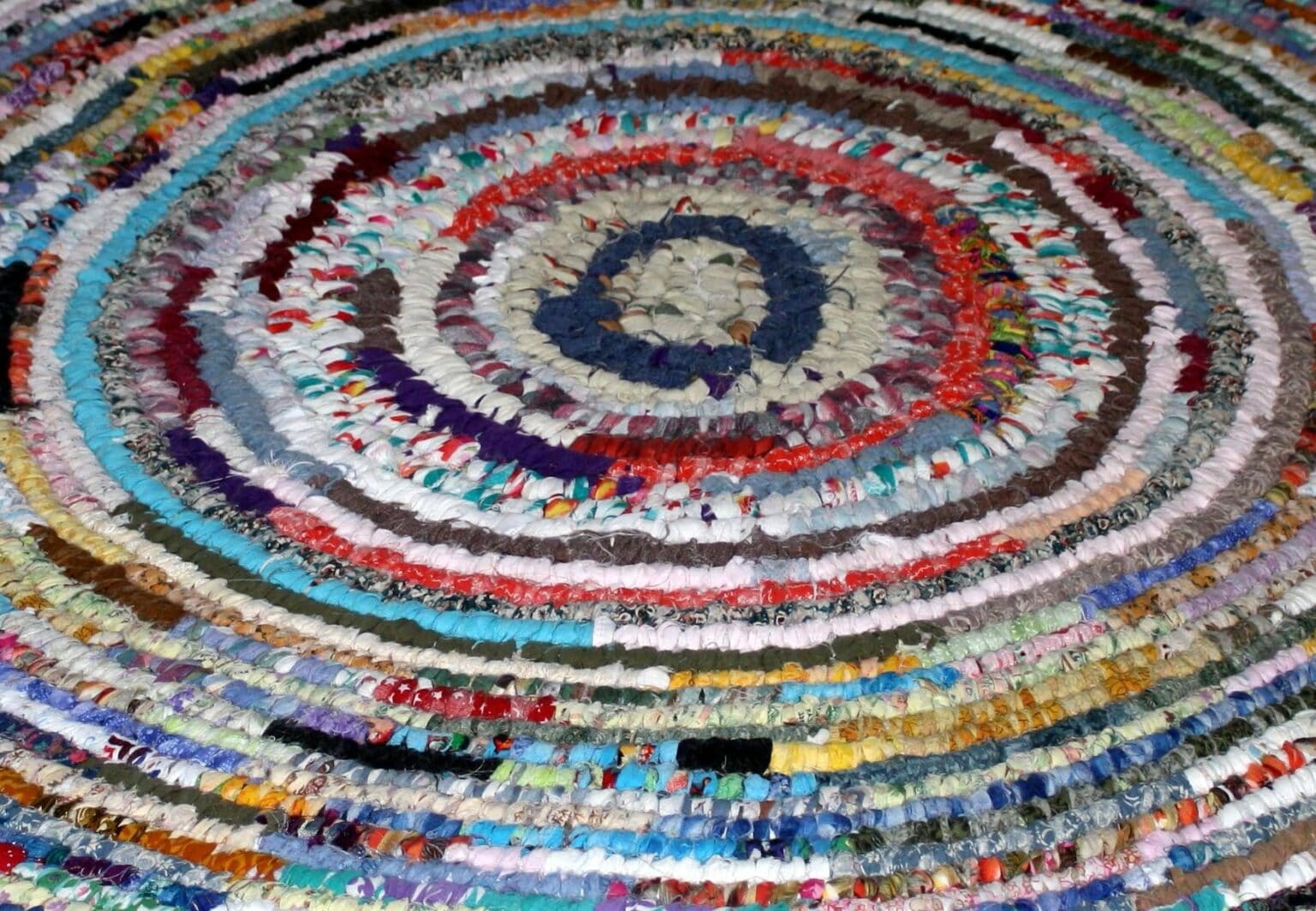 Colorful patchwork rug. 